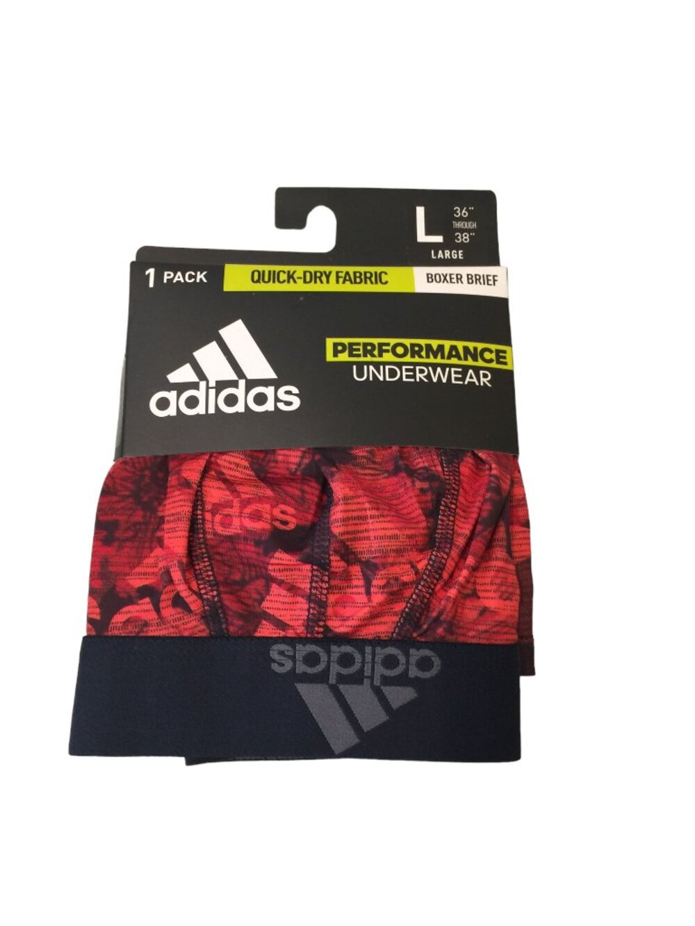 adidas Large 36-38" Men's Performance Underwear Floral Legend Ink Scarlet Boxer